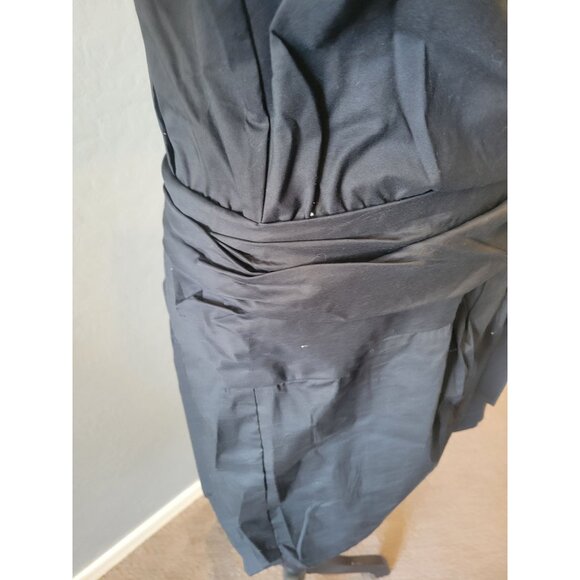 Nordstrom Cynthia Steffe Black Rolled Sleeve Tie Bow Detail Knee Length Dress - Picture 4 of 11